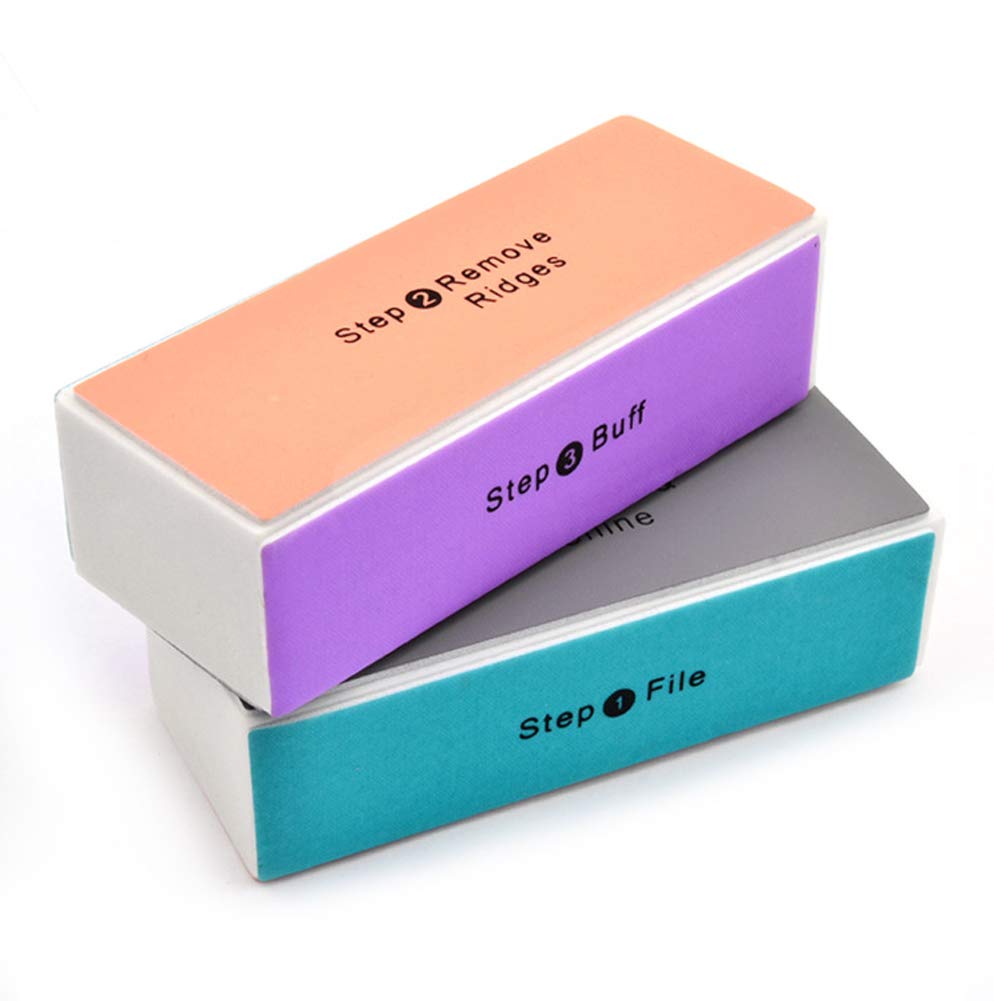4 Way Nail Buffer Block - File,Smooth,Shine-Nail Polisher Sponge Emery Board Nail Art Care Buffing Buffer Mini Manicure Sanding 