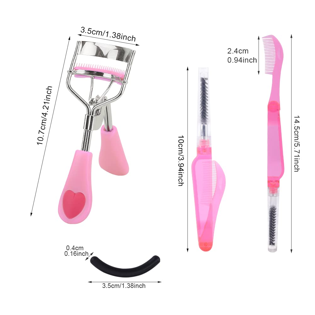 14 Pcs Eyelash Curler Set, 3 In 1 Eyelash Curler With Built In Comb, Include Eyelash Curler, Eyelash Comb Eyebrow Brush And Refi