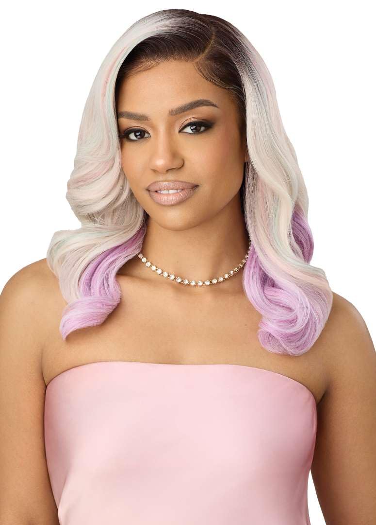 Outre Airtied 100% Fully Hand-Tied Wig - Human Hair Blend - Soft Curls 18    (DARK BROWN 2)