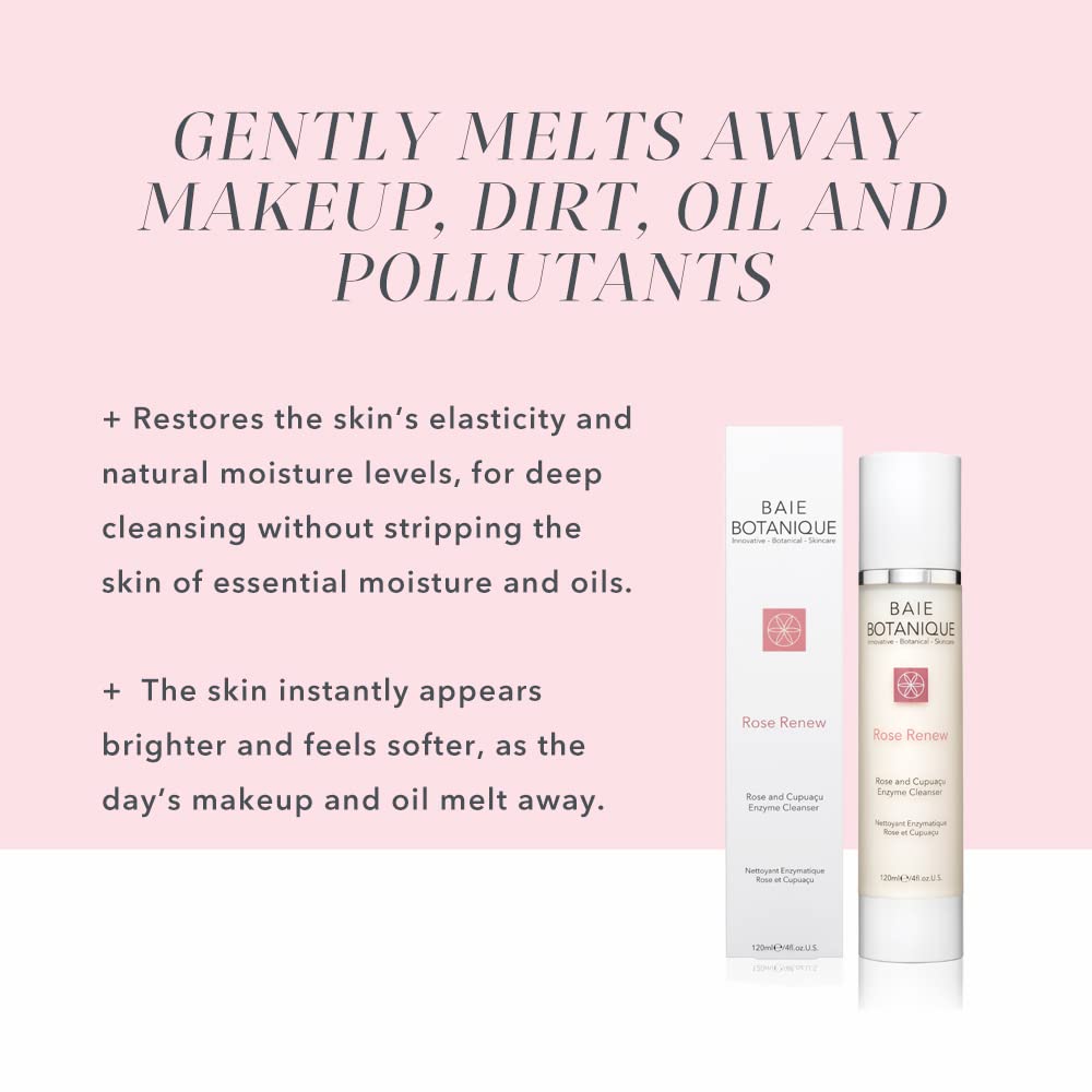 Baie Botanique Cleansing Milk 120ml - Rosewater, Rose Absolute, Rosehip Seed Oil, Cupuau Butter, Pomegranate Enzymes, Reishi & S