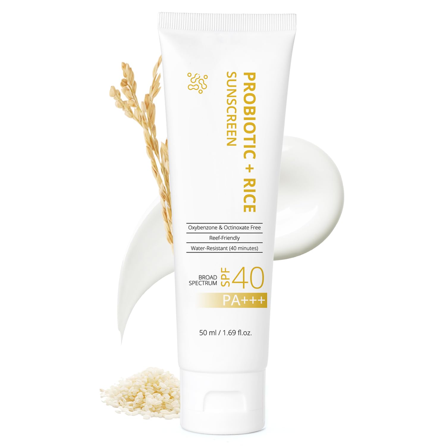 FIUMOT Gentle SPF 40 Daily Face Sunscreen, Broad Spectrum UVA/UVB Protection, Hydrating Facial & Body Sunscreen with Fermented R