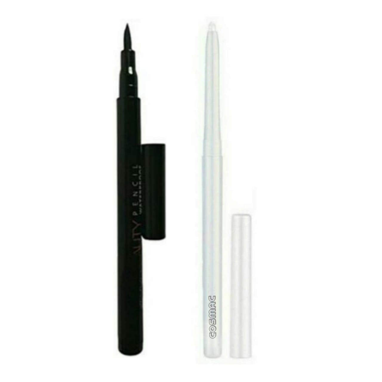 Cosmac Waterproof Sketch Eyeliner In Black & White Kajal For Protective Stay All Day (Set Of 2)