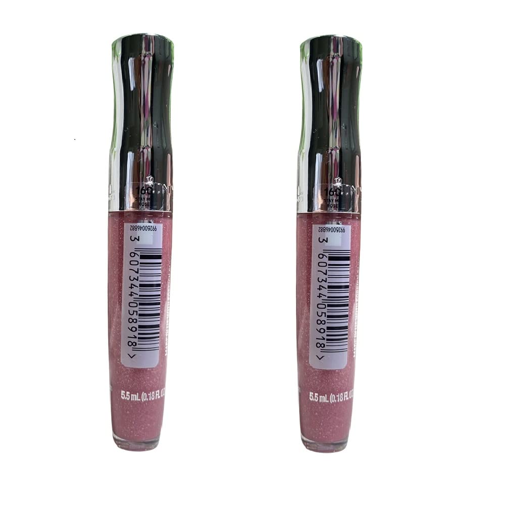 Pack Of 2 Rimmel Stay Glossy 6Hr Lip Gloss, Stay My Rose # 160