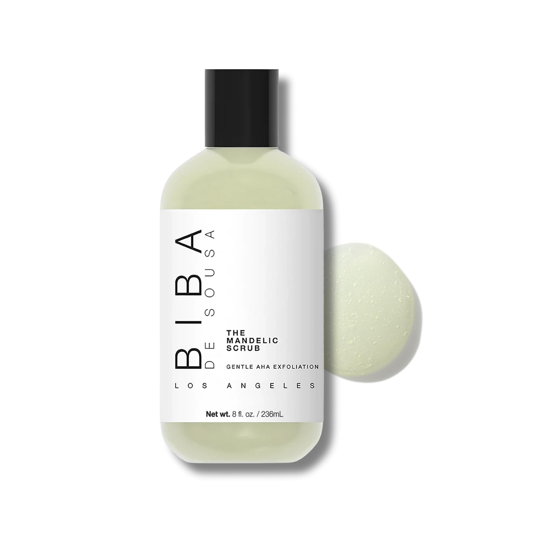 Biba De Sousa The Mandelic Scrub  Gentle AHA Exfoliation  Invigorating Daily Facial Cleanser For All Skin Types  (8 oz)