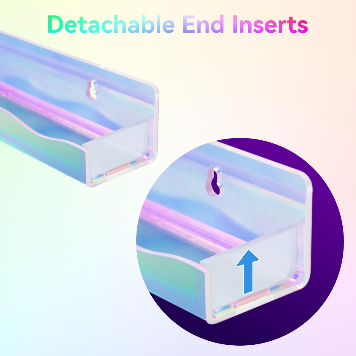 Btremary 15'' Nail Polish Rack Wall Mounted Shelves Acrylic Paints Gel Polish Organizer And Storage With End Caps For Nail Techs