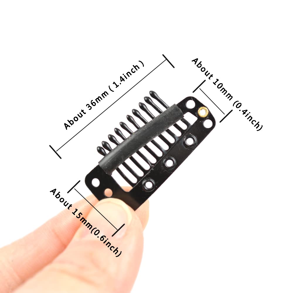 24 Pcs/Lot 36Mm 10-Teeth Hair Extension Clips Metal Snap Comb Wig Clips Hair Clips For Hair Extensions Hairpiece Wig Accessories