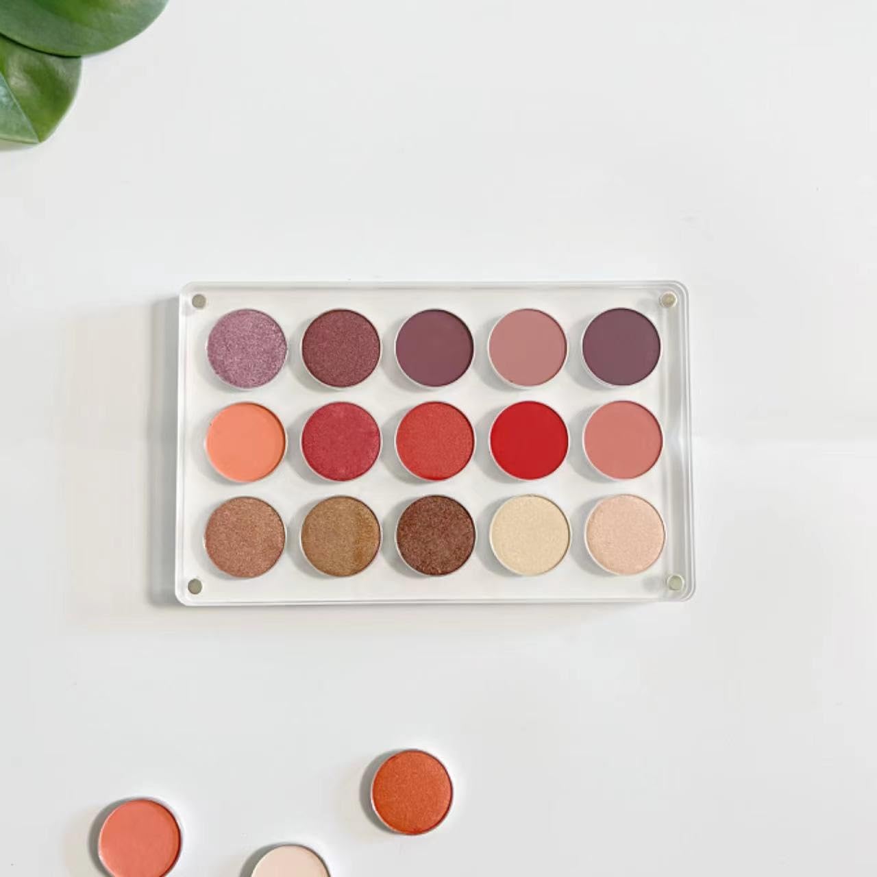 UDTIP Acrylic Magnetic Eyeshadow Palette - 26mm, 15 Holes, All Transparent, Elegant Design