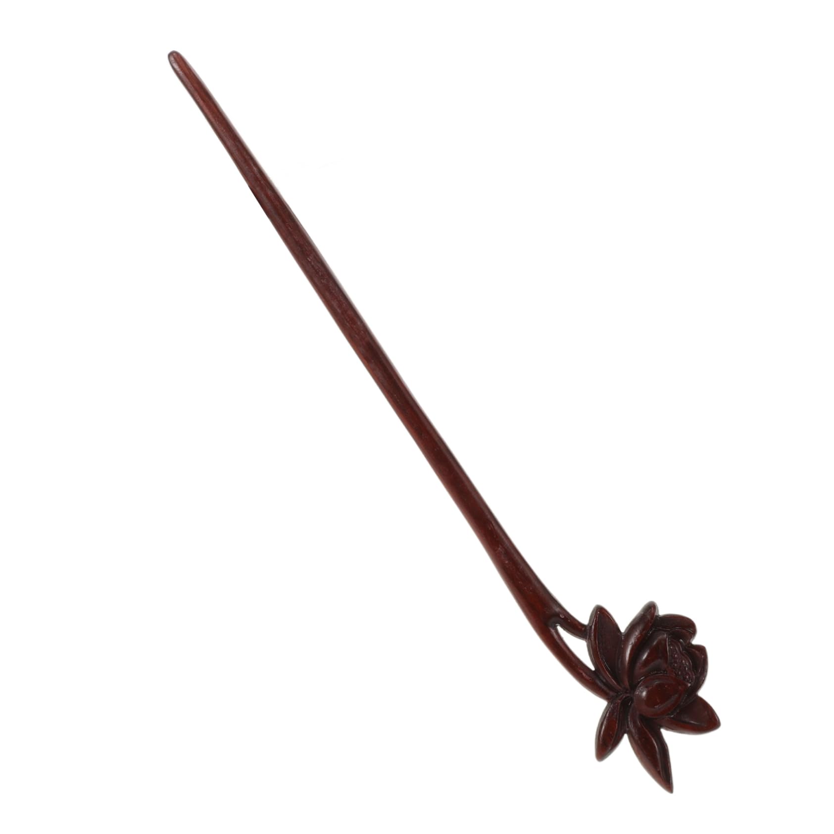 SAFIGLE Lotus Hair Stick for Women Vintage Chinese Hairpin for Buns Hair Styling Elegant Wooden Pin 7.87In Lightweight Durable A