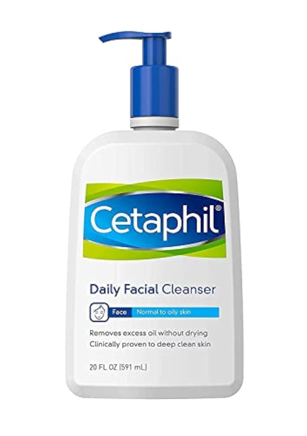 Face Wash by Cetaphil, Daily Facial Cleanser for Sensitive, Combination to Oily Skin, 20 oz, Gentle Foaming, Soap Free, Hypoalle