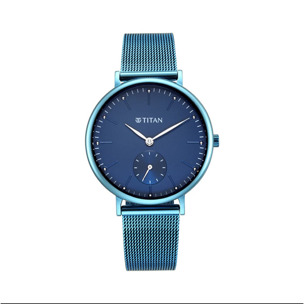 Titan Analog Blue Dial WomenS Watch-95142Qm01/Np95142Qm01, Blue, Blue, Modern