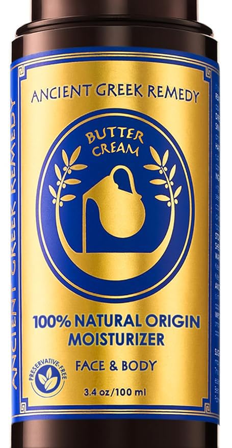 Organic Anti Aging Face and Body Butter Cream for Dry Skin, Hair, Hands, Cuticle, Nails. Made of Almond, Olive, Jojoba Vitamin E