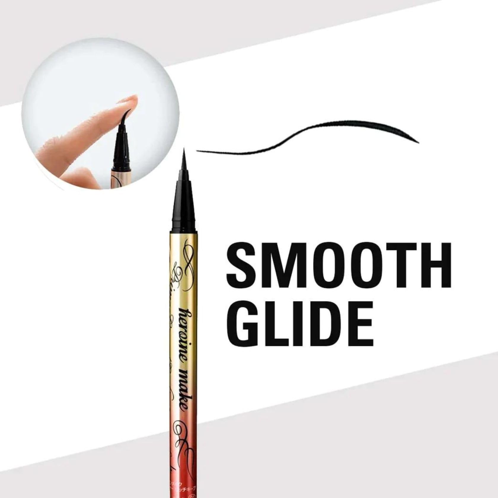 Heroine Make By Kissme Prime Liquid Eyeliner, Super Waterproof, Ultra Fine Tip For Precise Eye Makeup, Stay All Day Long, 02 Bro