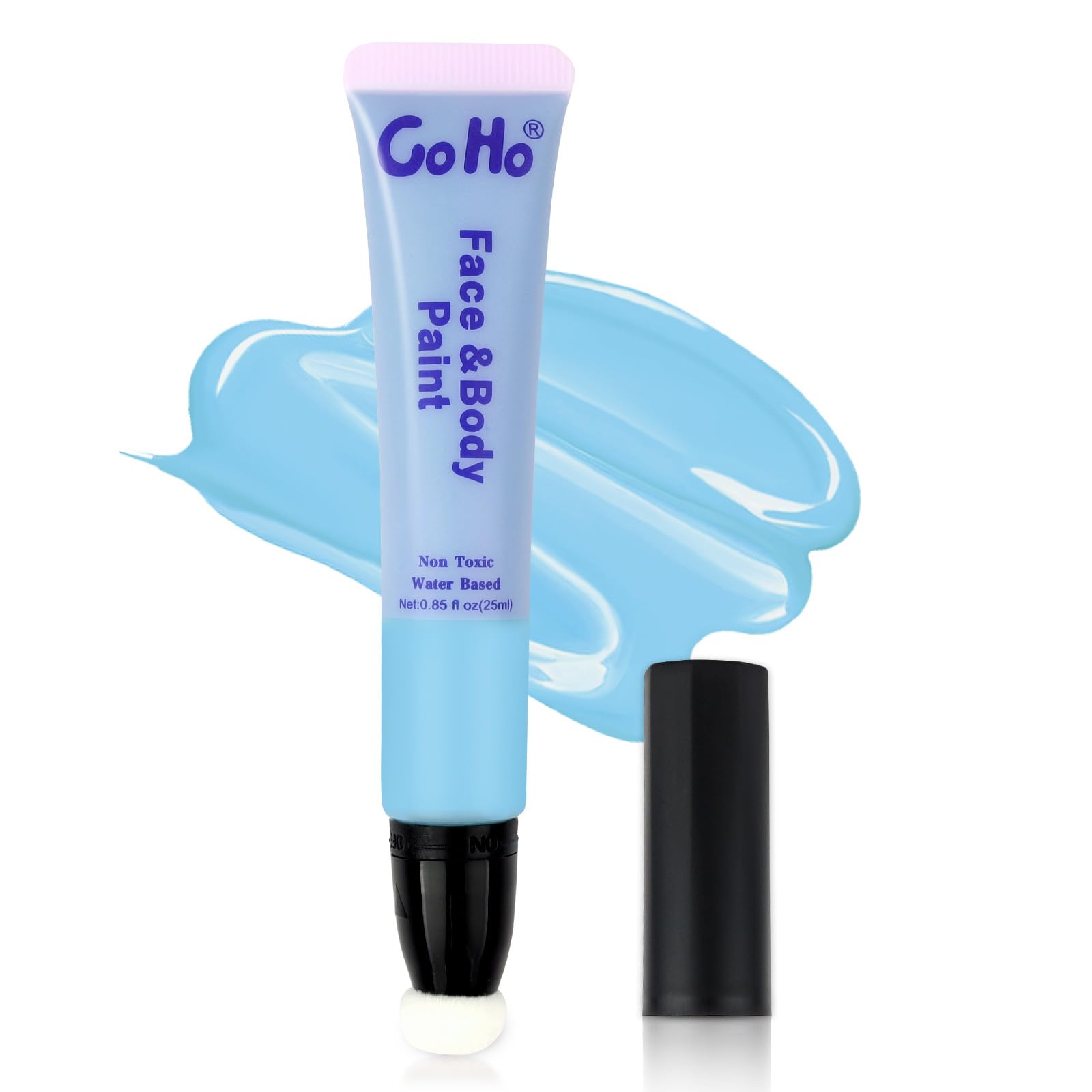 Go Ho Light Blue Face Paint Stick(0.85Oz),Water Based Blue Body Paint Washable,Face Paint Kit Covers Oil-Free,Halloween Cosplay