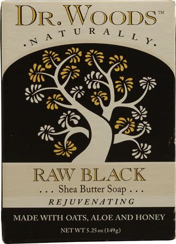 Dr Woods Bar Soap Raw Blk Size 5.25z Dr Woods Bar Soap Raw Blk 5.25z