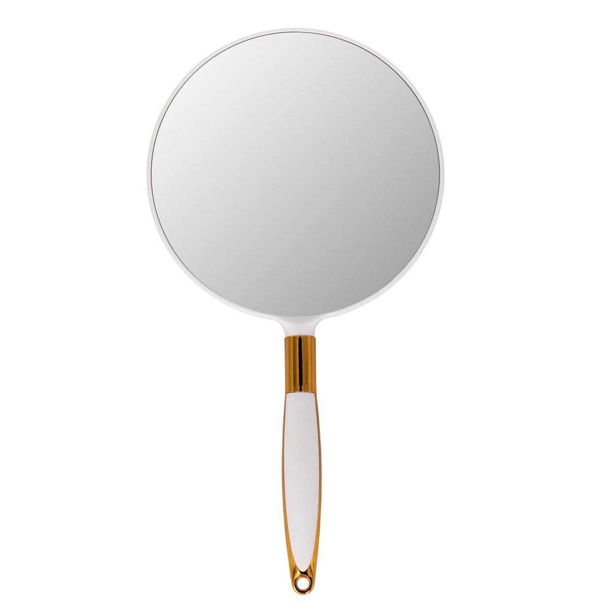 Ychmir Handheld Mirror With Handle, Handheld Mirror For Hairdressers Hair Salon 6.9 X 13 Inches White-Round