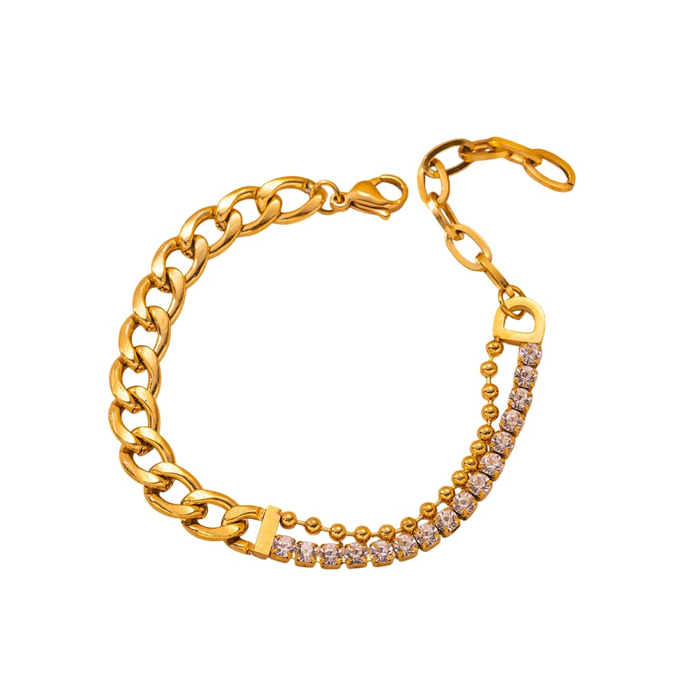 MEENAZ Chain bracelet for women Bangles for women Anti Tarnish Stylish Adjustable Bracelet for girls Accessories Jewellery gifts