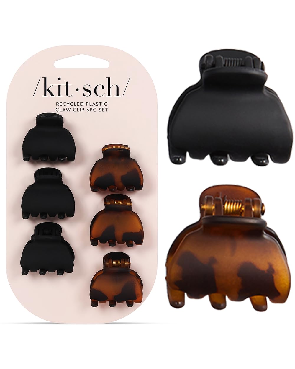 Kitsch Small Hair Clips for Women - Recycled Plastic Small Claw Clips & Mini Claw Clips for Hair | Mini Hair Clips for Thin Hair