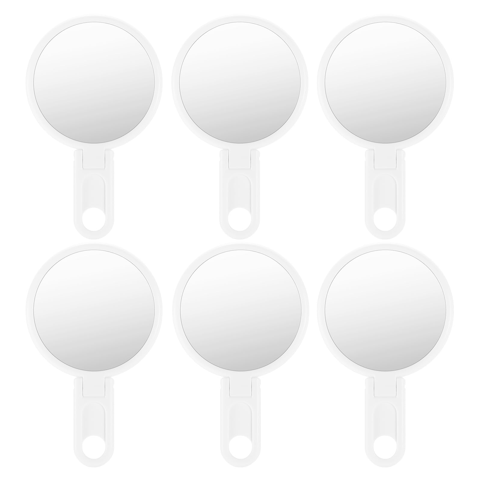 Omiro Small Hand Mirror, 3 Inches Mini Hand Held Compact Folding Mirror For Men Women (White, Pack Of 6)