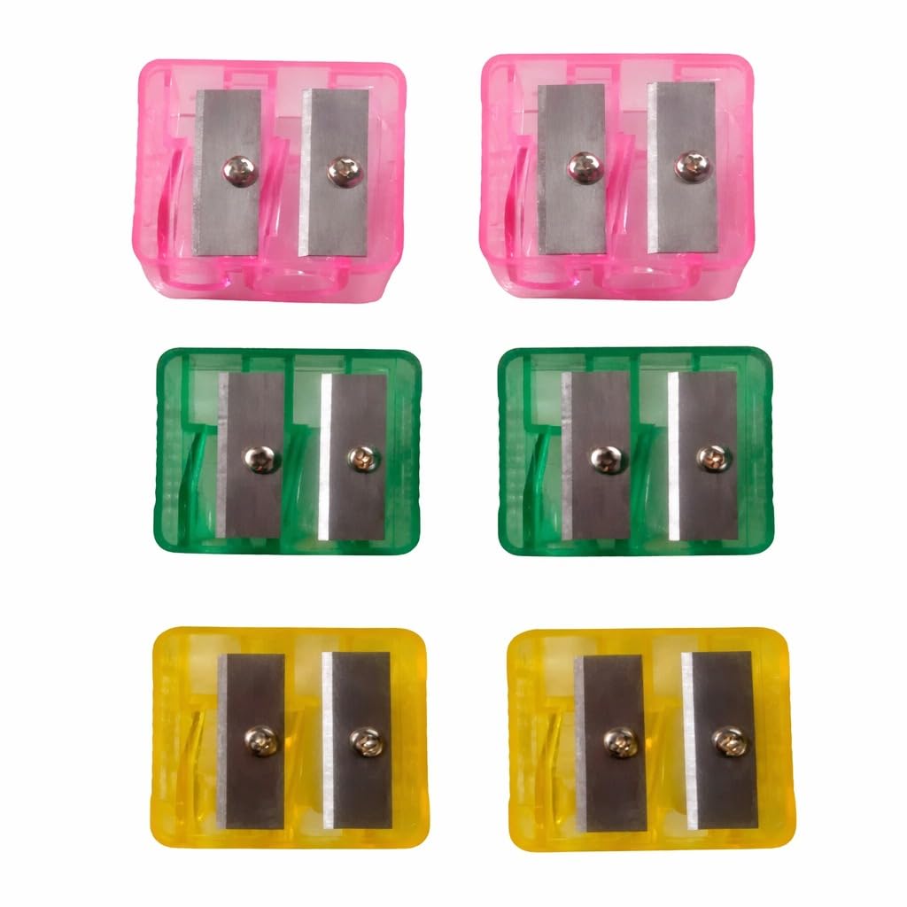 Beauty Tool Makeup Kajal Eyeliner Eyebrow Pencil Dual Sharpener For Women And Girls | Pack Of 6 | (Multicolor)