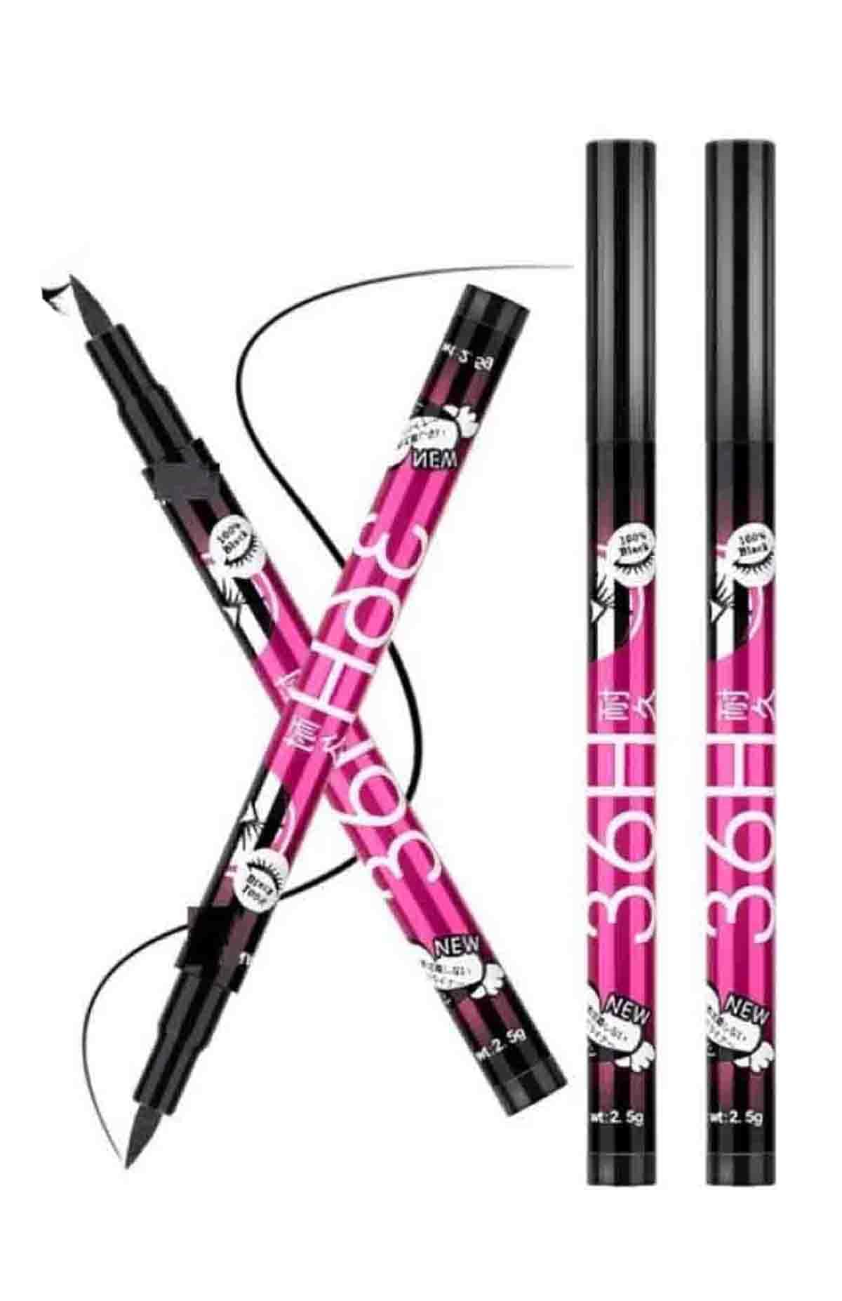 Heeva Creation 36 H Long Lasting Waterproof Liquid Black Eyeliner.(Pack Of 2).ColourBlack.