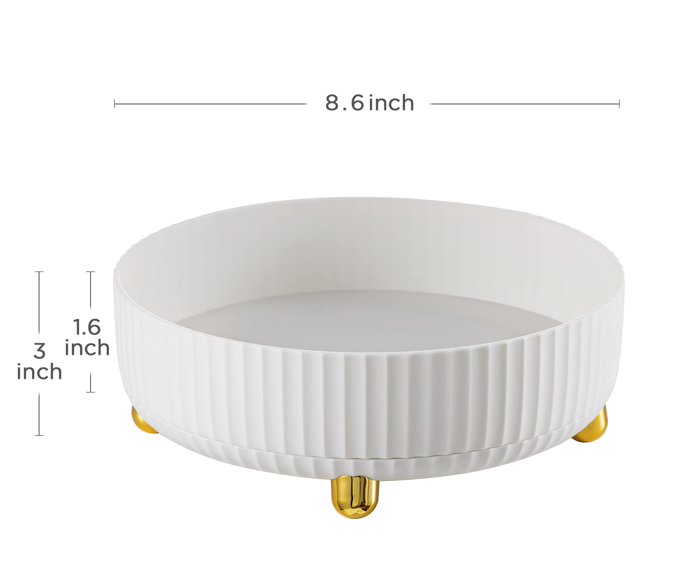 Hblife Makeup Organizer, 360 Degree Rotating Perfume Organizer, 8.6 Inches Large Capacity Lazy Susan For Bathroom Counter Or Van