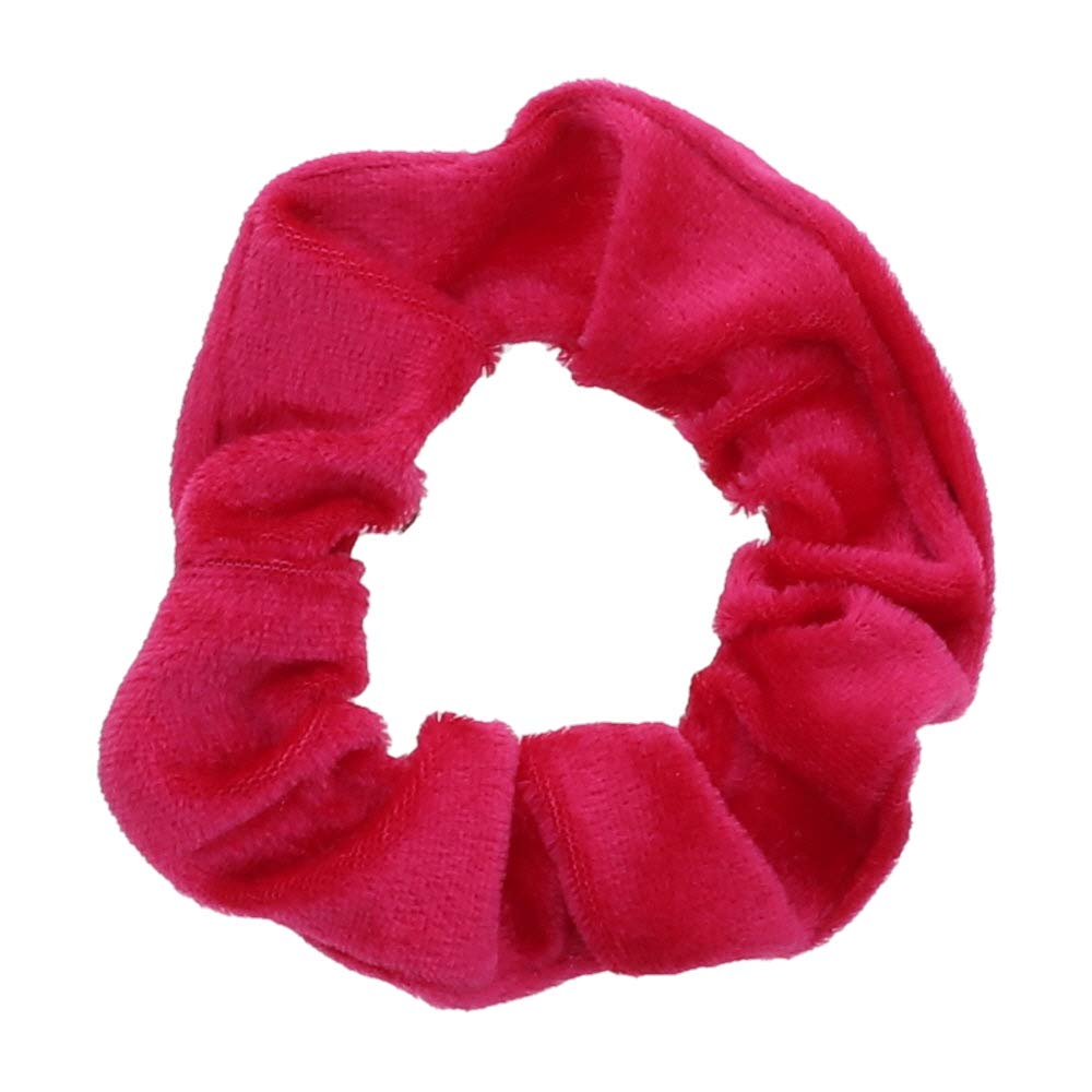 Velvet Solid Scrunchies - Set Of 6-Hot Pink