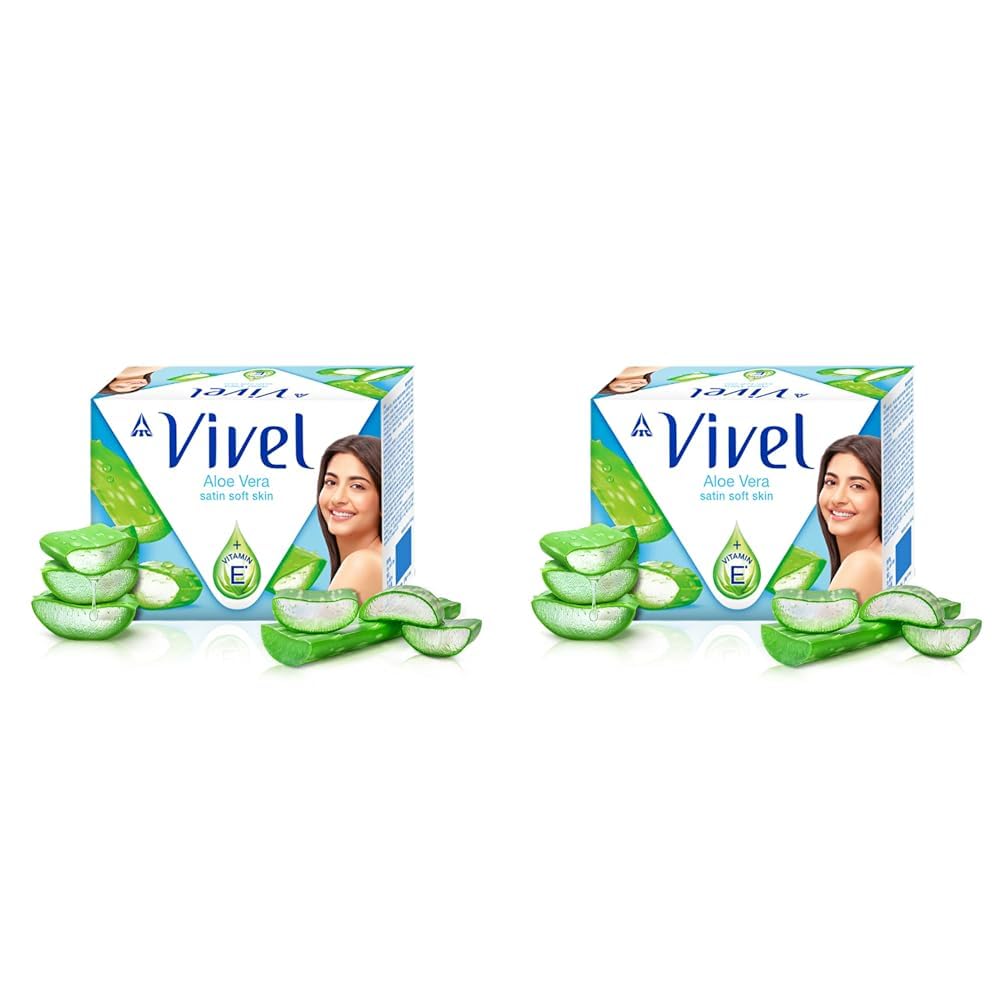 Vivel Aloe Vera Bathing Soap With Vitamin E For Soft Glowing Skin, 1200G (150G - Pack Of 8), Soap For Women & Men, For All Skin 