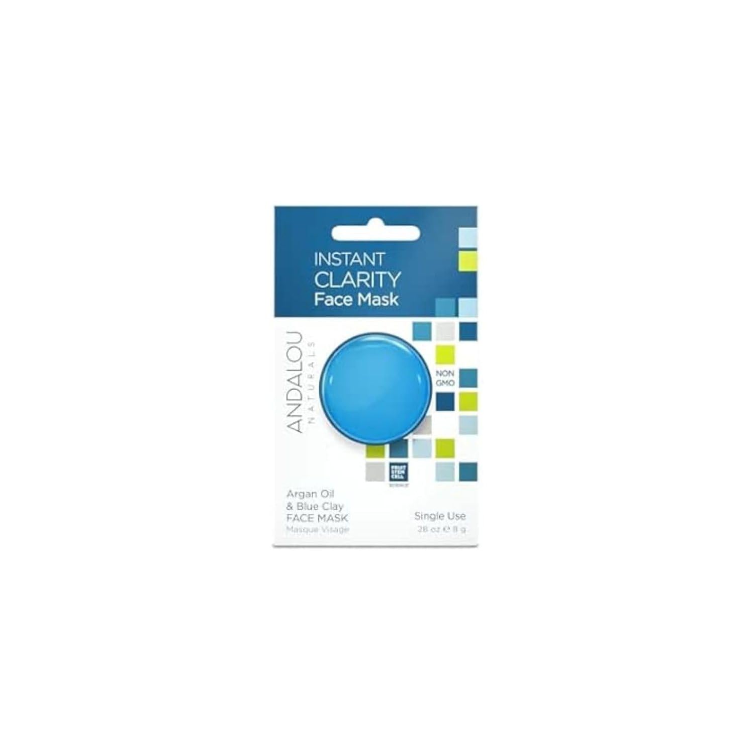 Andalou Naturals Instant Clarity Argan Oil & Blue Clay Mask Pod, 0.28 Ounce
