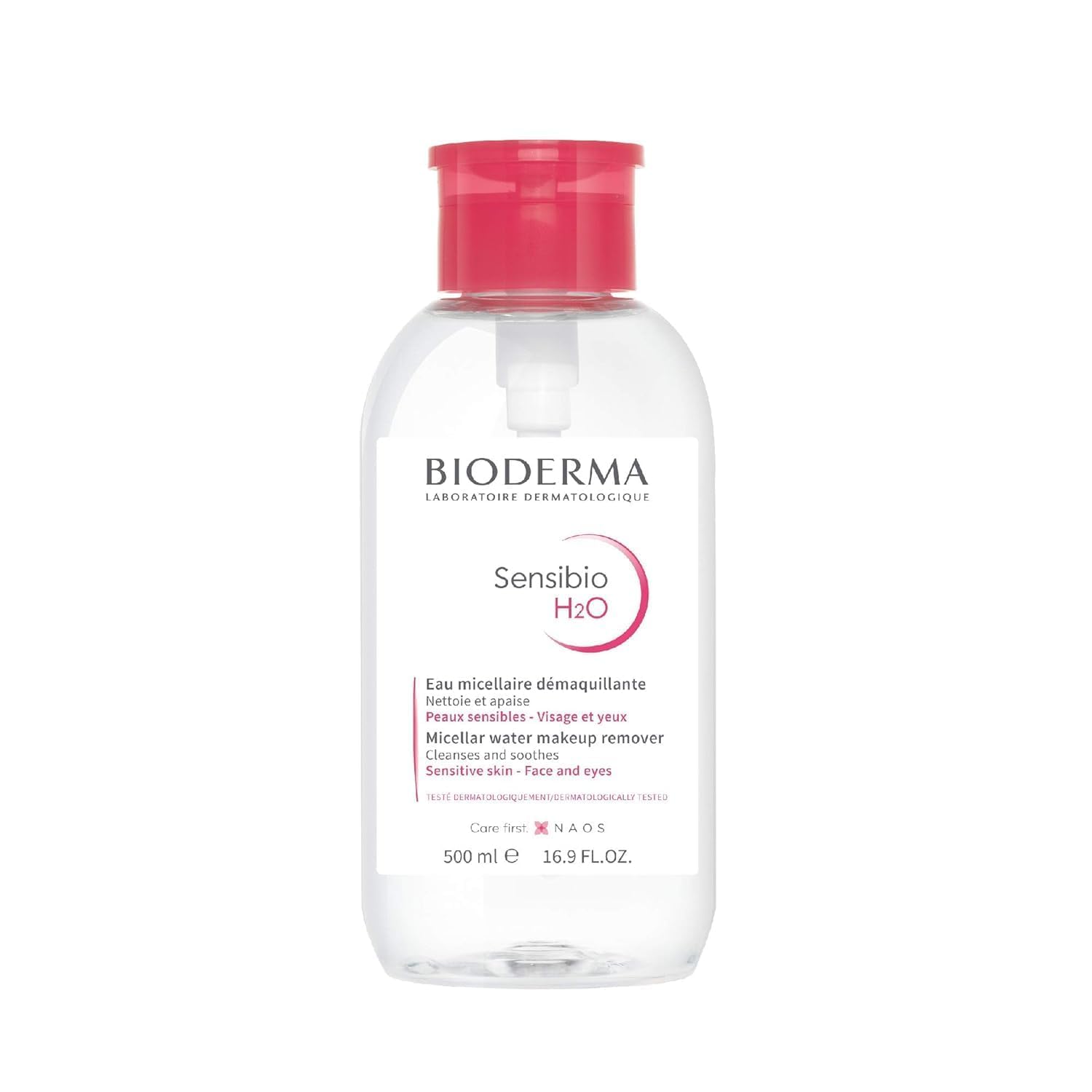 Bioderma - Sensibio H2O Pump - Micellar Water - Cleansing And Make-Up Removing - Refreshing Feeling - For Sensitive Skin, 16.7 F
