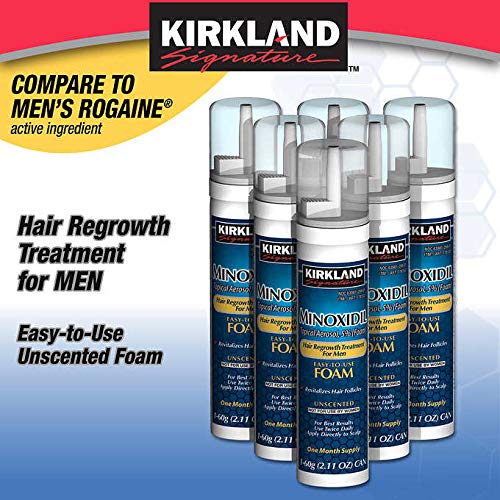 Kirkland Signature Hair Regrowth Minoxidil For Men, 2.11Oz (6 Ct) (Pack Of 8)