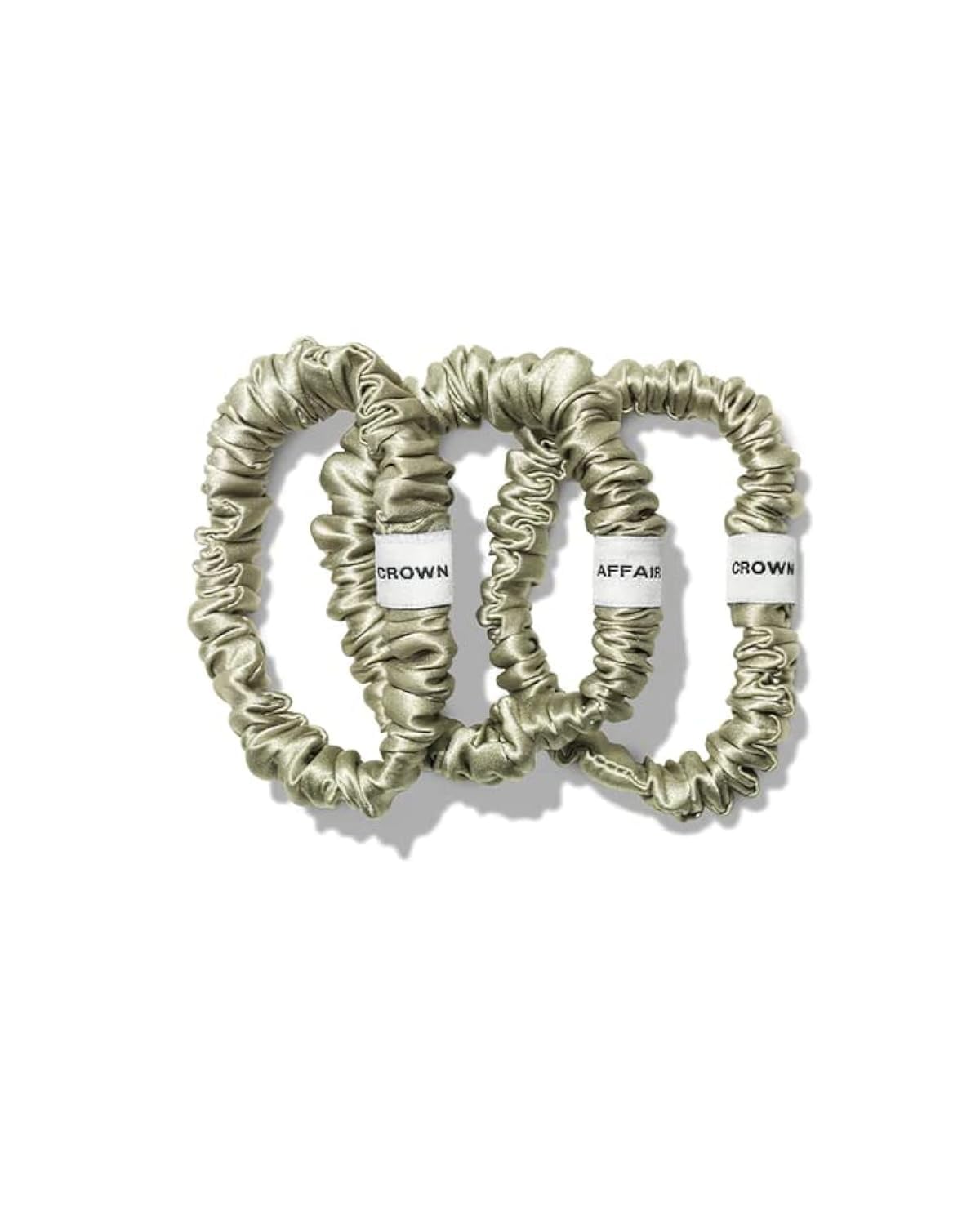 CROWN AFFAIR - The Scrunchie No. 001 - A 3-Pack of Small, 100% Silk Scrunchies for Everyday Protection-and Fun