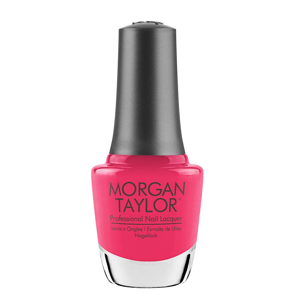 Morgan Taylor Nail Lacquer (Pink Flame-ingo) Bright Pink Nail Polish, Finger Nail Polish, Long Lasting Nail Polish, Bright Pink 