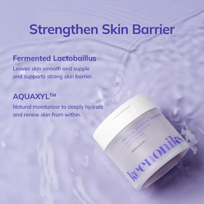 Keenoniks Moisturizing Toner Pads for Face - Azulene Moisturizer Facial Essence & Hydrating Sheet Masks Pads Helps Skin Barrier,