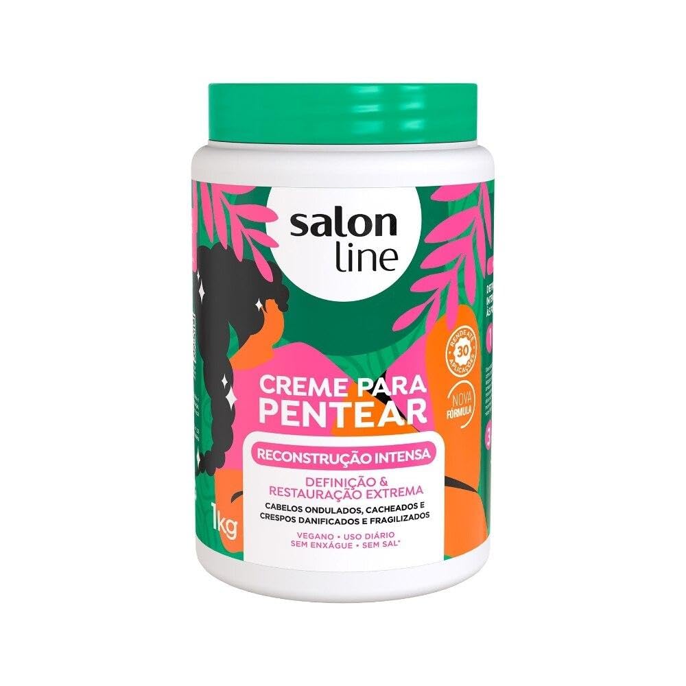 Salon Line - Linha Creme para Pentear - Reconstrucao Intensa 1000 Gr - (Combing Cream - Intense Reconstruction Net 35.27 Oz)
