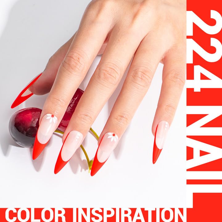 Melodysusie Thick Neon Gel Nail Polish,Lively Organge Gel Polish Spring Summer Bright Orange Color 224, Soak Off Uv Led Nail Lam