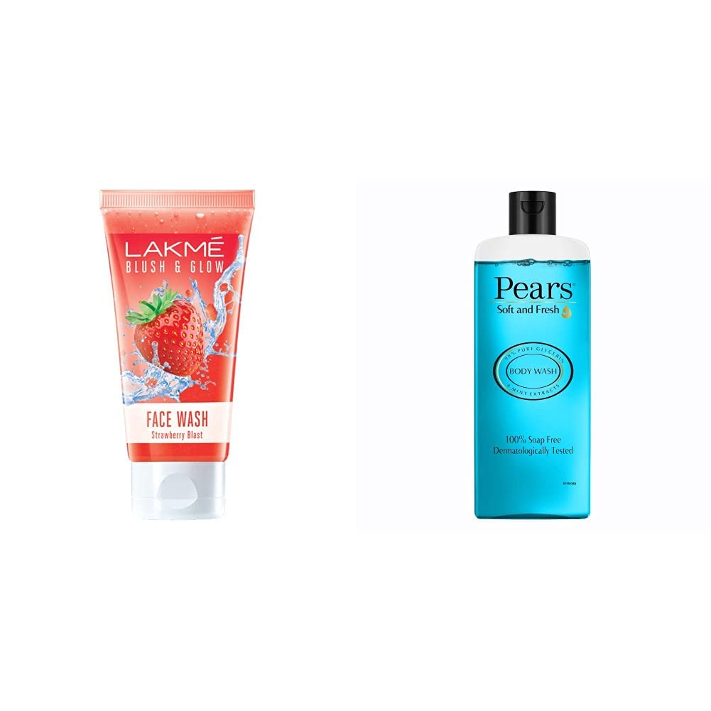 Lakm Blush And Glow Strawberry Gel Face Wash, 100G & Pears Soft And Fresh Shower Gel, 250Ml