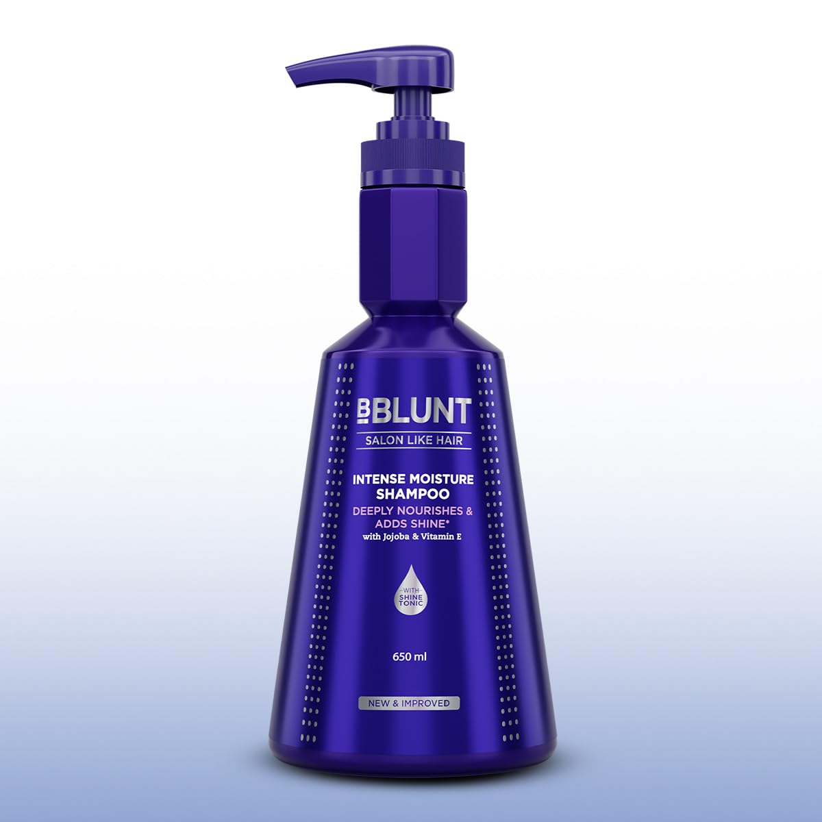 BBLUNT Intense Moisture Shampoo with Jojoba and Vitamin E for Dry & Frizzy Hair - 650 ml
