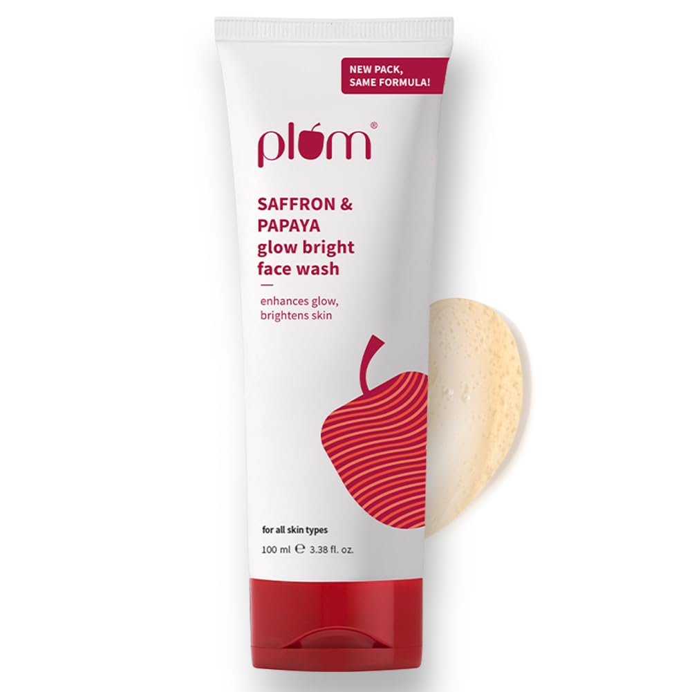 Plum Saffron & Papaya Glow & Brightening Face Wash With Vitamin B5 | Boosts Glow & Brightens Skin | Non-Drying | All Skin Types 