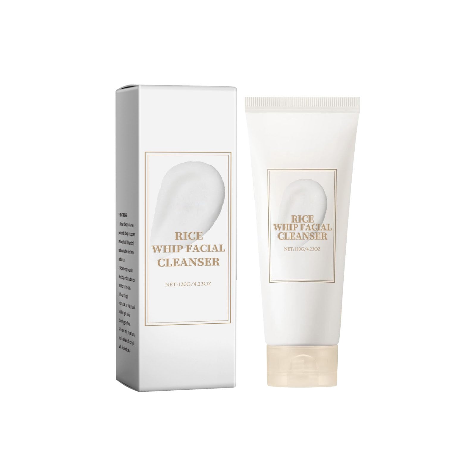 Rice Facial Cleanser, Gentle Foaming Cleanser, Controls Oil, Moisturizes and Hydrates, Nourishes Skin, Cleanses Pores, Gentle Fo