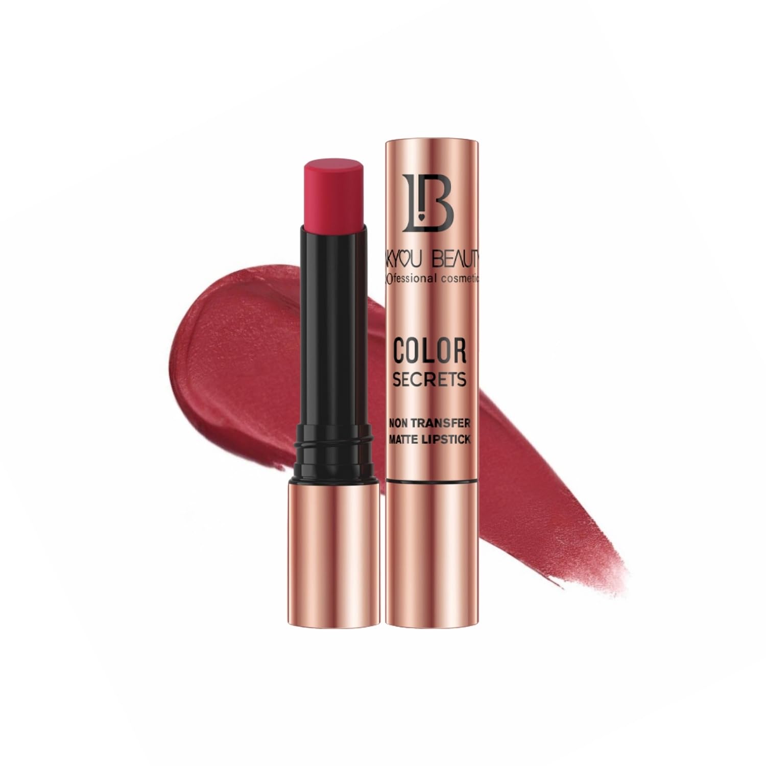 Lakyou Beauty Color Secrets Matte Lipstick 3.8G | NonTransfer Long Lasting Waterproof Lipstick | Highly Pigmented Smudge Resist