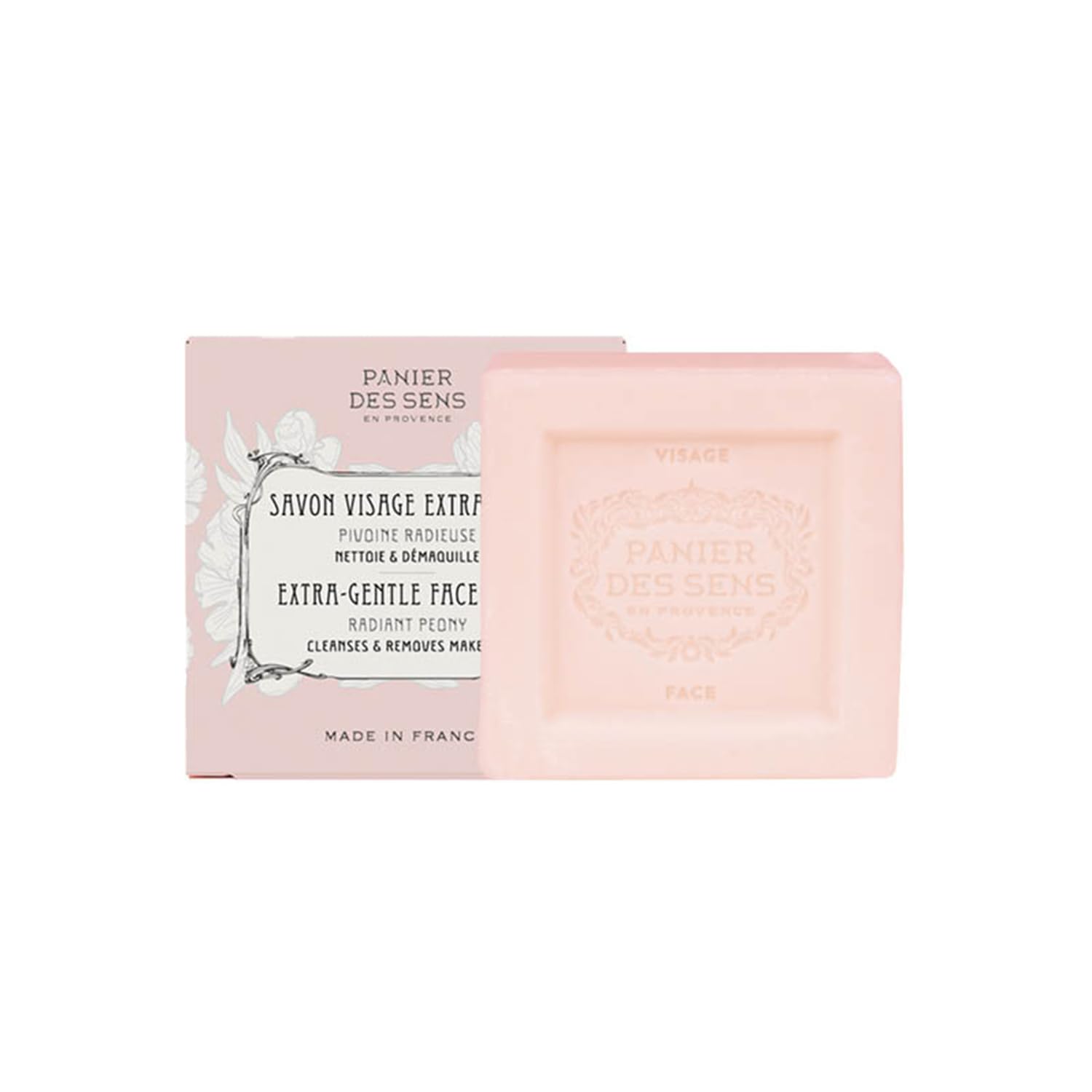 Panier des Sens - Face Soap Bar - with Cornflower + Rose + Shea Butter - Hydrating Face Wash, Makeup Remover - Skin Care Product