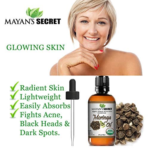 Organic Moringa Energy Oil 100% Pure Moringa Seed Oil from Rejuvenate Dull Skin - Great for Hair and Face, Botanical Anti-aging