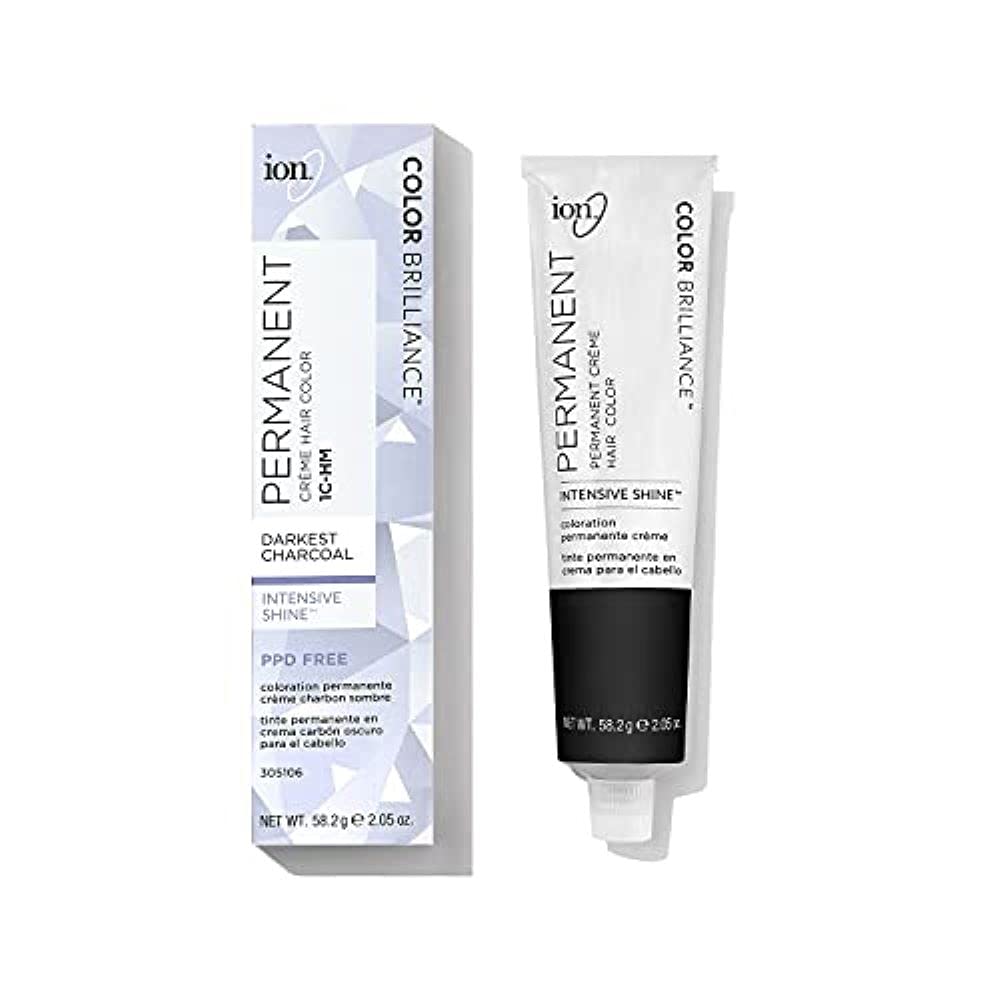 Ion 1C-HM Darkest Charcoal Permanent Creme Hair Color 1C-HM Darkest Charcoal