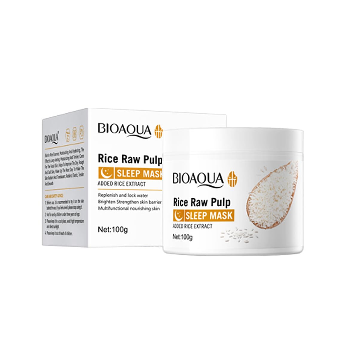BIOAQUA Rice Raw Pulp Sleep Mask Moisturize Acne 100g