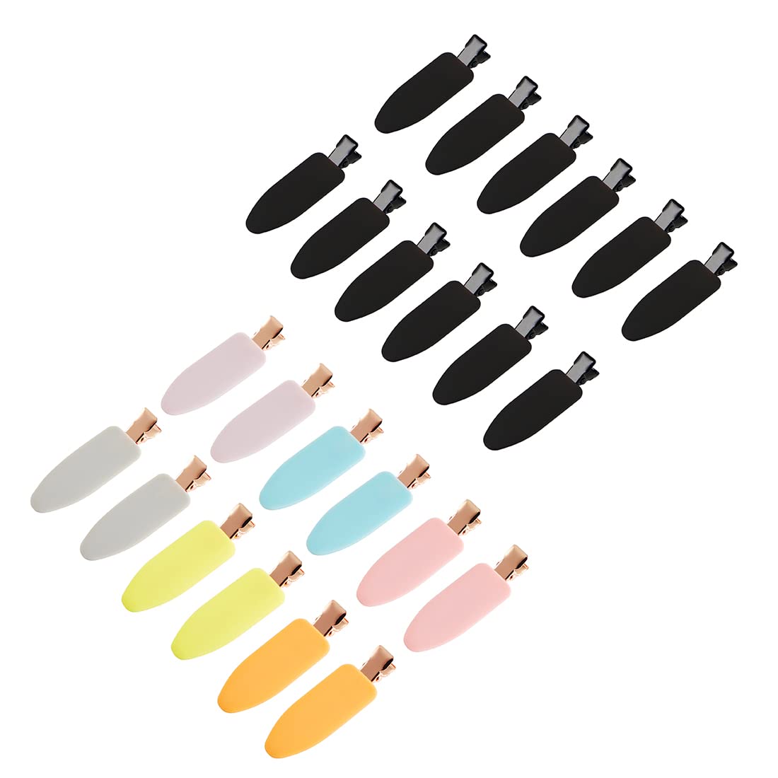minihope Flat Hair Clips Makeup Hair Clips Hair Clips for Bangs 24 Cont (light colors & Black)