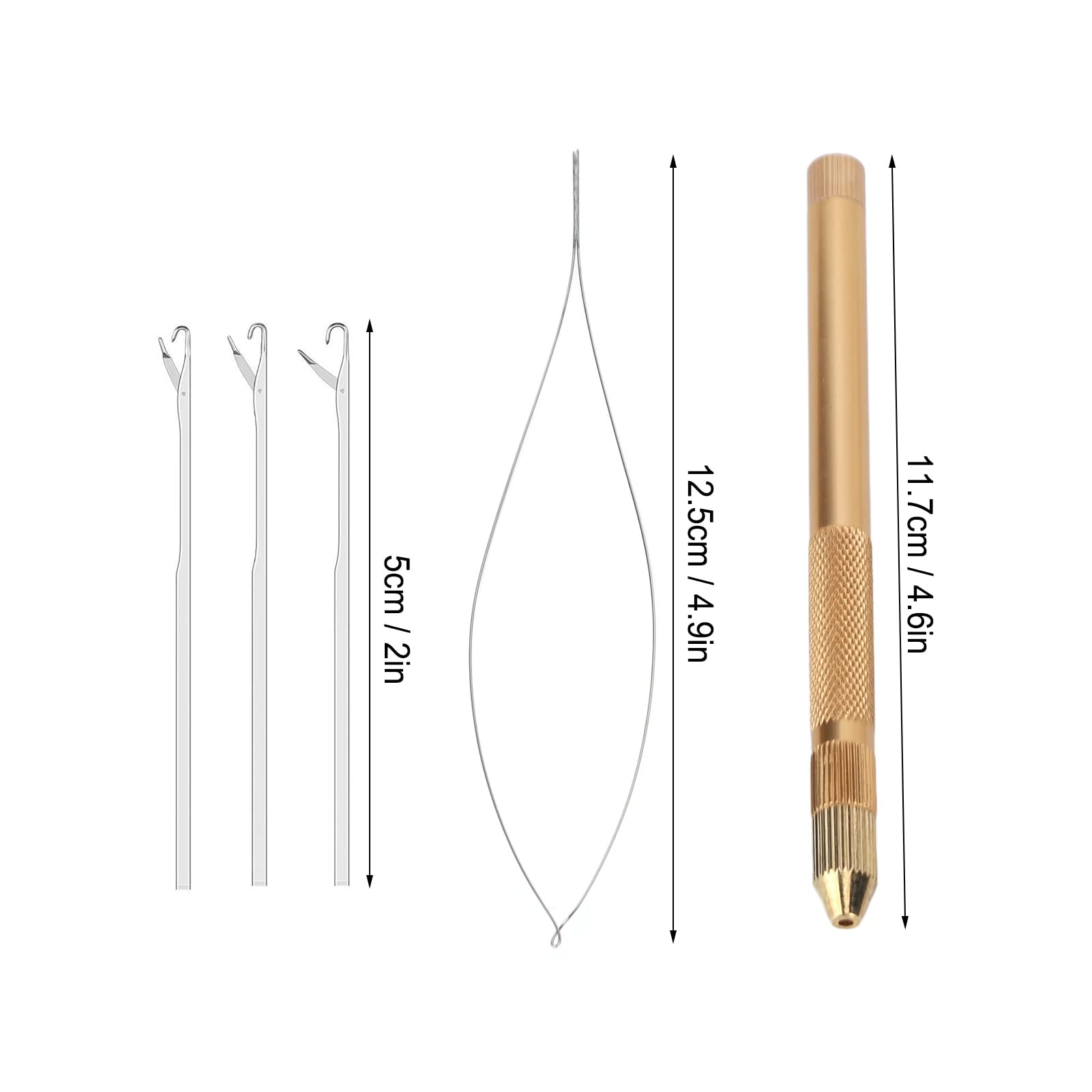 Hair Extension Loop Needle For Hair Extensions, Hair Extension Welding Needle Threader Pull Hook Tool And Beading Jig Tool, For