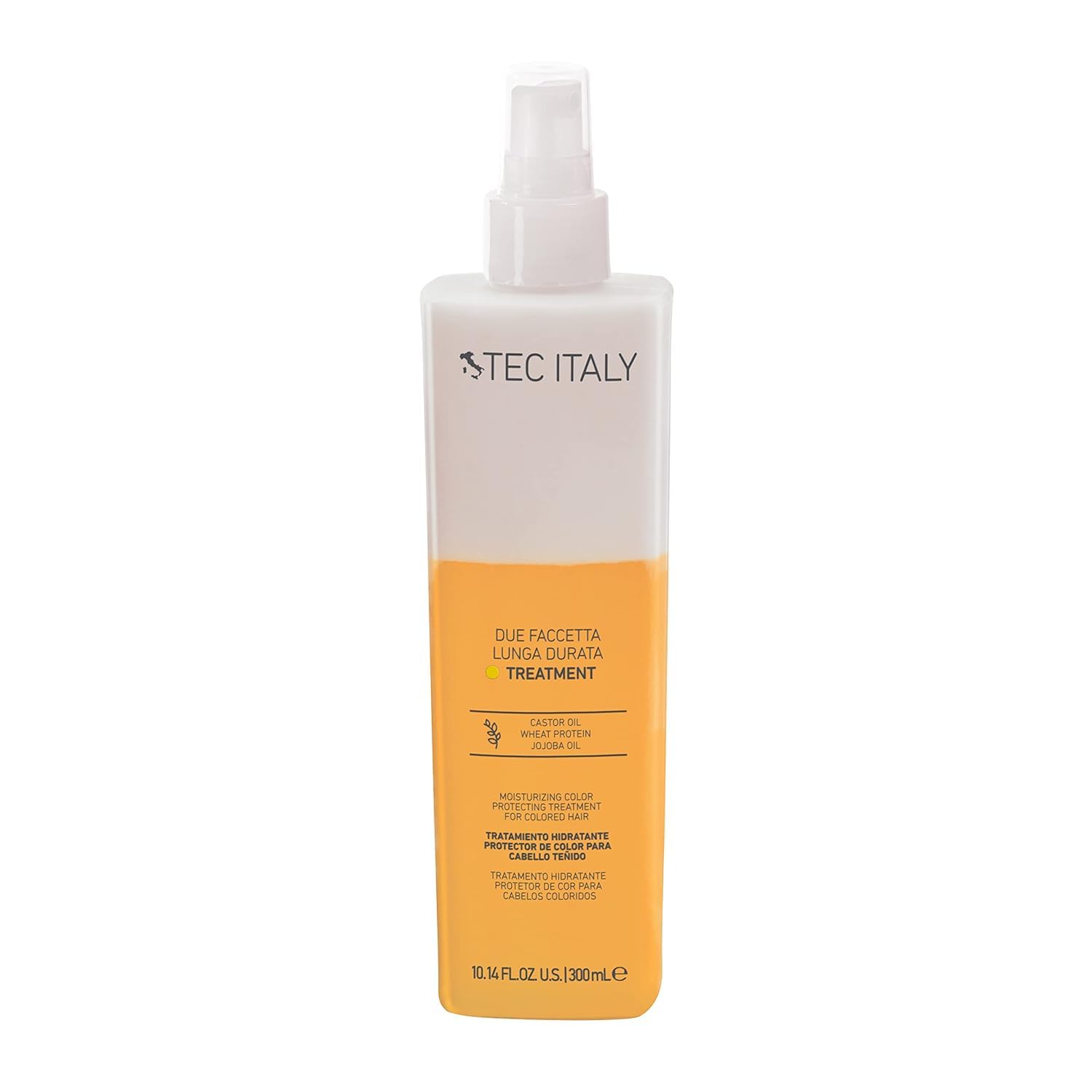 Tec Italy Due Faccetta Lunga Durata Leave In Two Phase Treatment for Color Treated Hair Spray with UV Protection Hydrates Detang