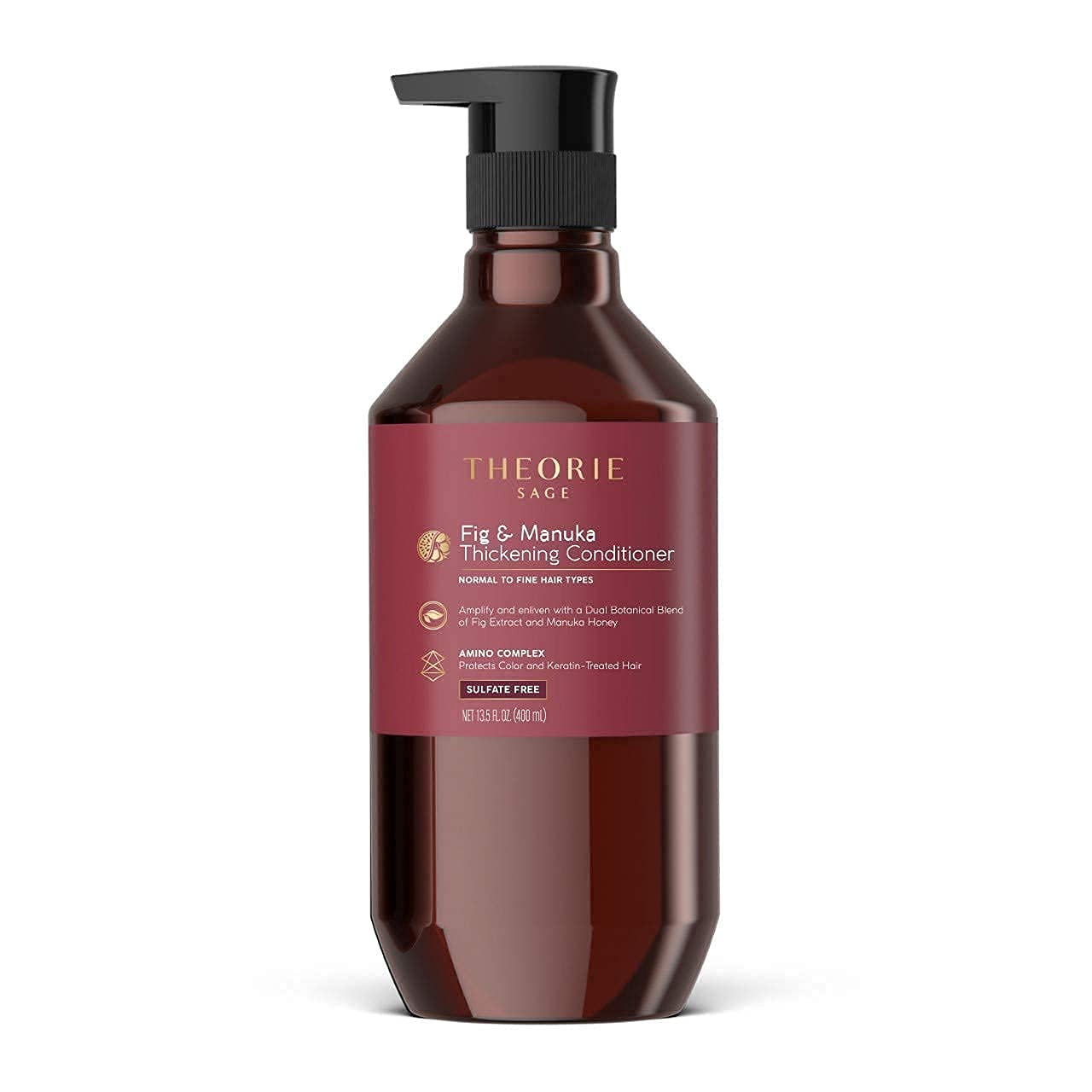 Theorie Fig And Manuka Thickening Conditioner - Anti-Thinning Formula - No Sulfate - For Normal To Fine Hair Types - Protects Co