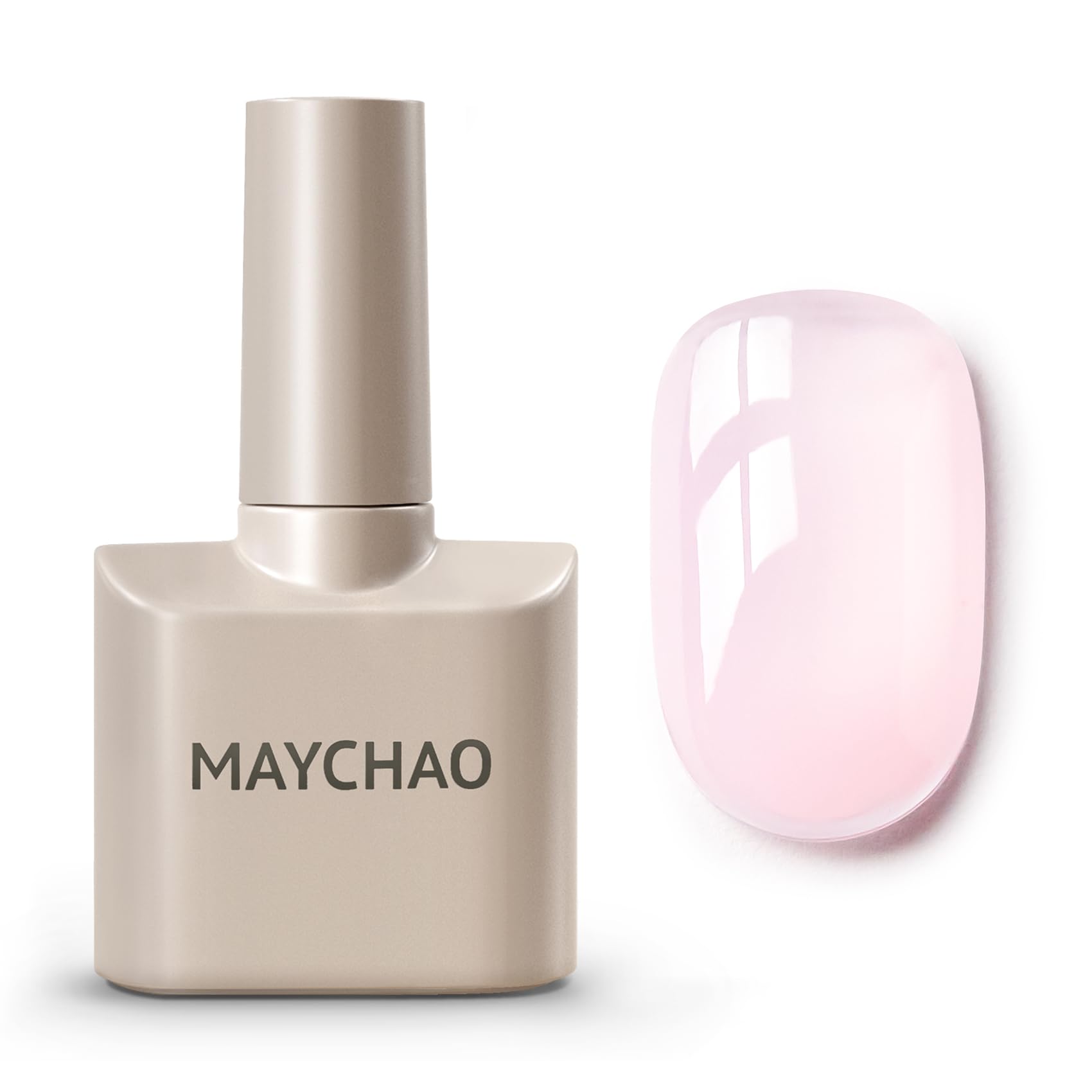 MAYCHAO 15ML Creamy Pink Builder Nail Gel 7 in 1 Bare Pink Builder Strengthener Gel Nail Polish for Nail Extension, Hard Gel Bui