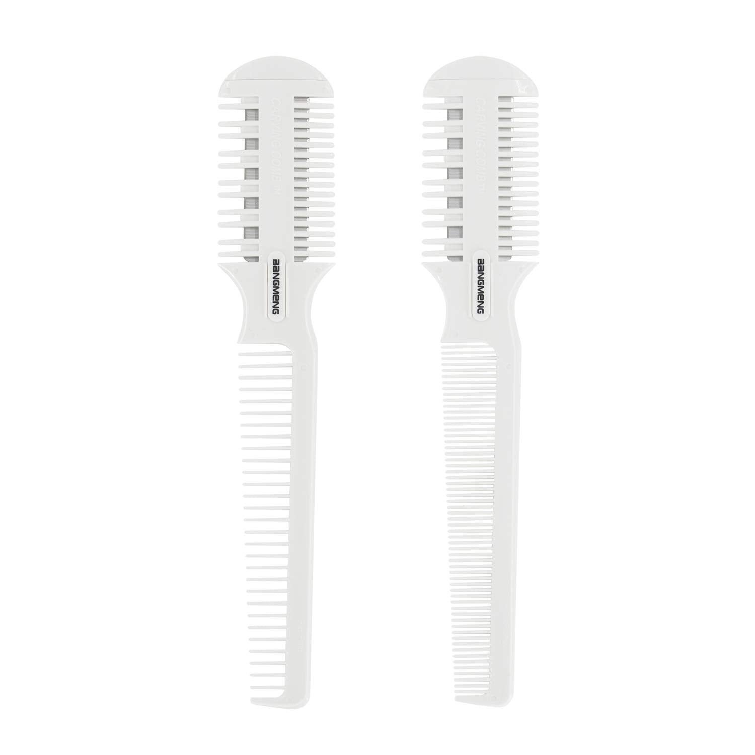 BANGMENG Hair Cutter Comb, 2 Pieces of Dense Teeth + Wide Teeth Shaper Hair Razor With Comb,Split Ends Hair Trimmer Styler, Doub